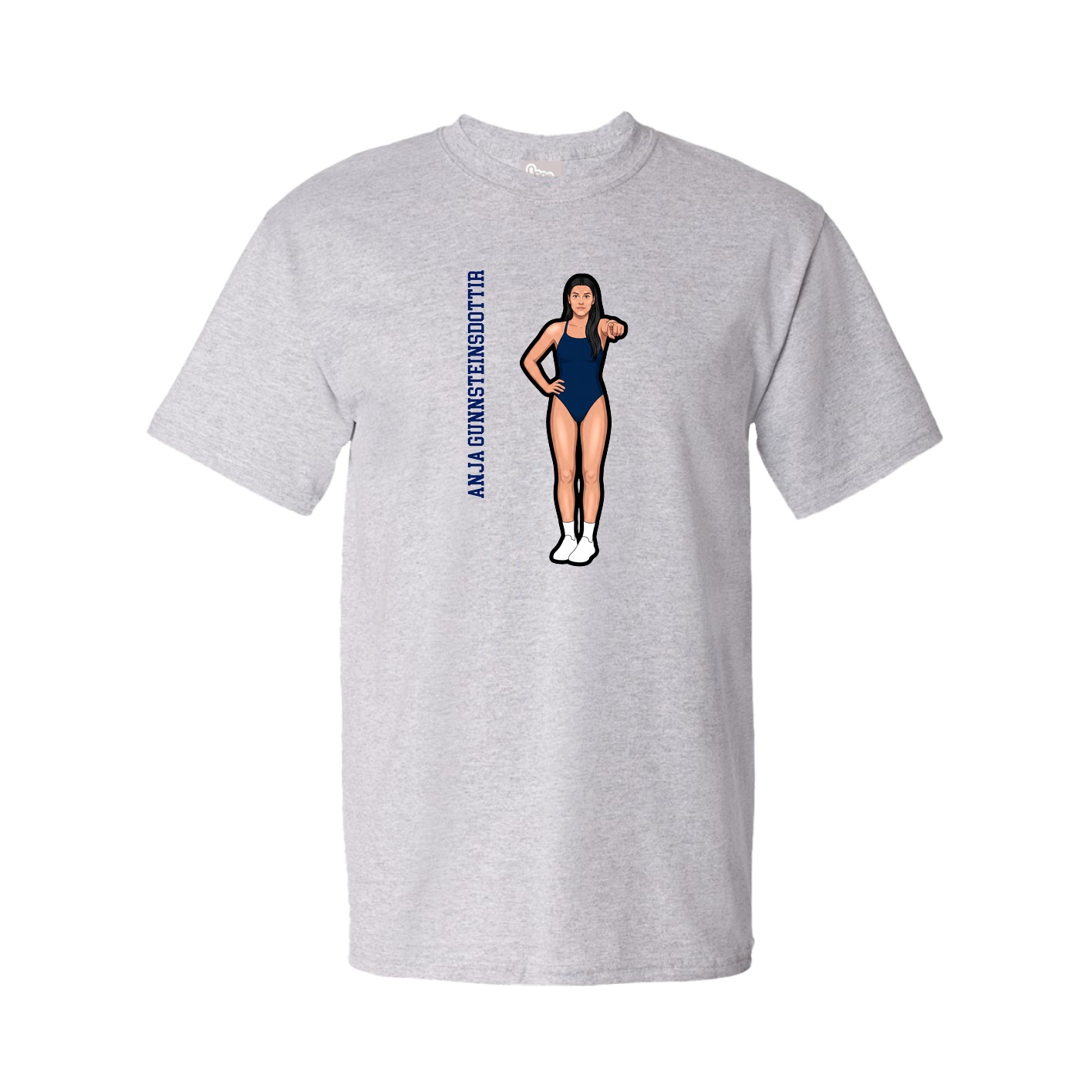 Tee — Name Vertical in Grey