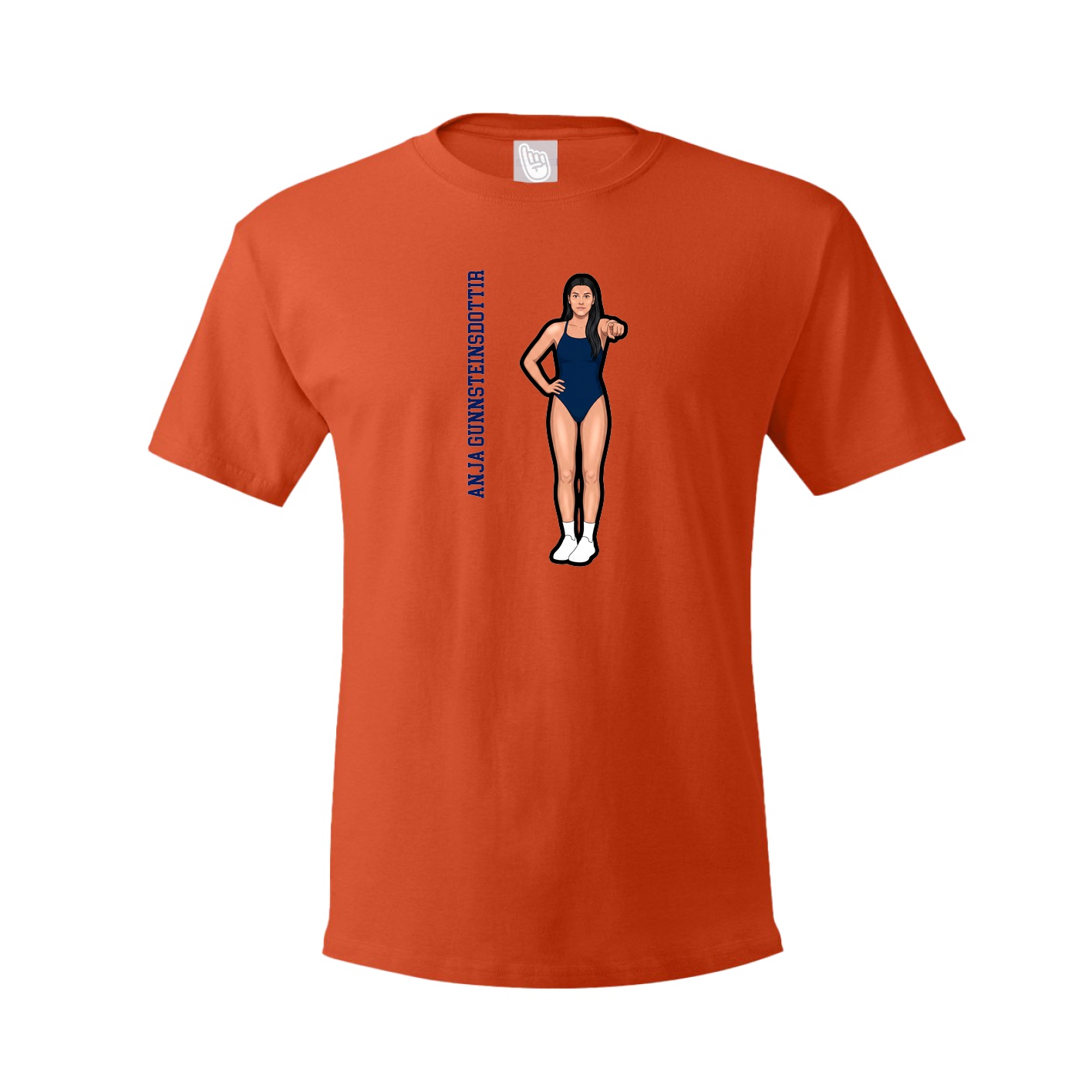 Youth Tee — Name Vertical in Orange