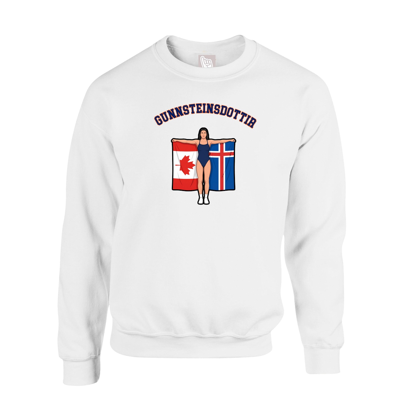 Fleece Crew — Shirsey Arch in White