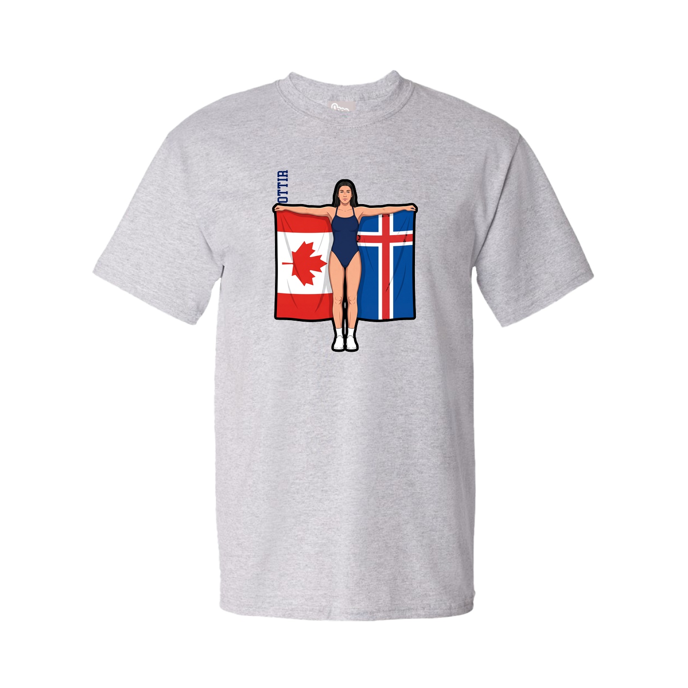 Tee — Name Vertical in Grey