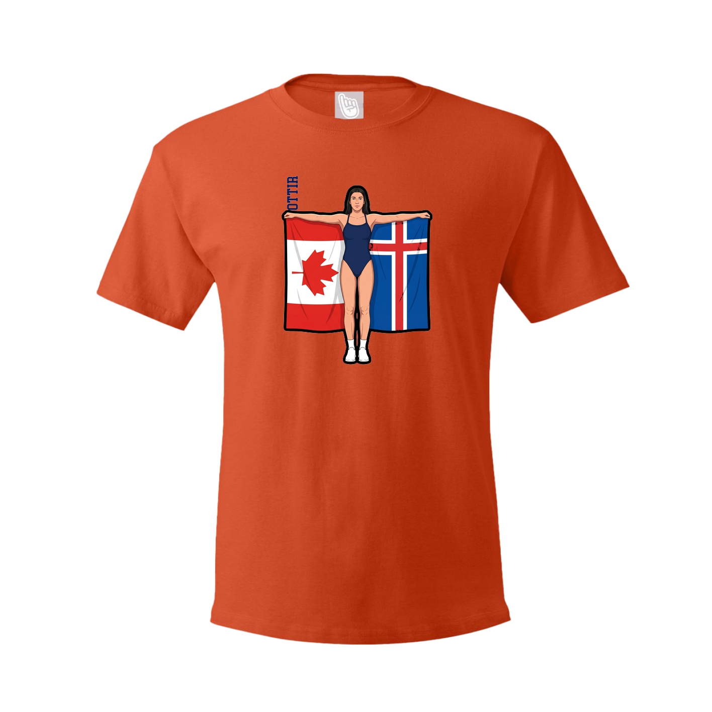 Tee — Name Vertical in Orange