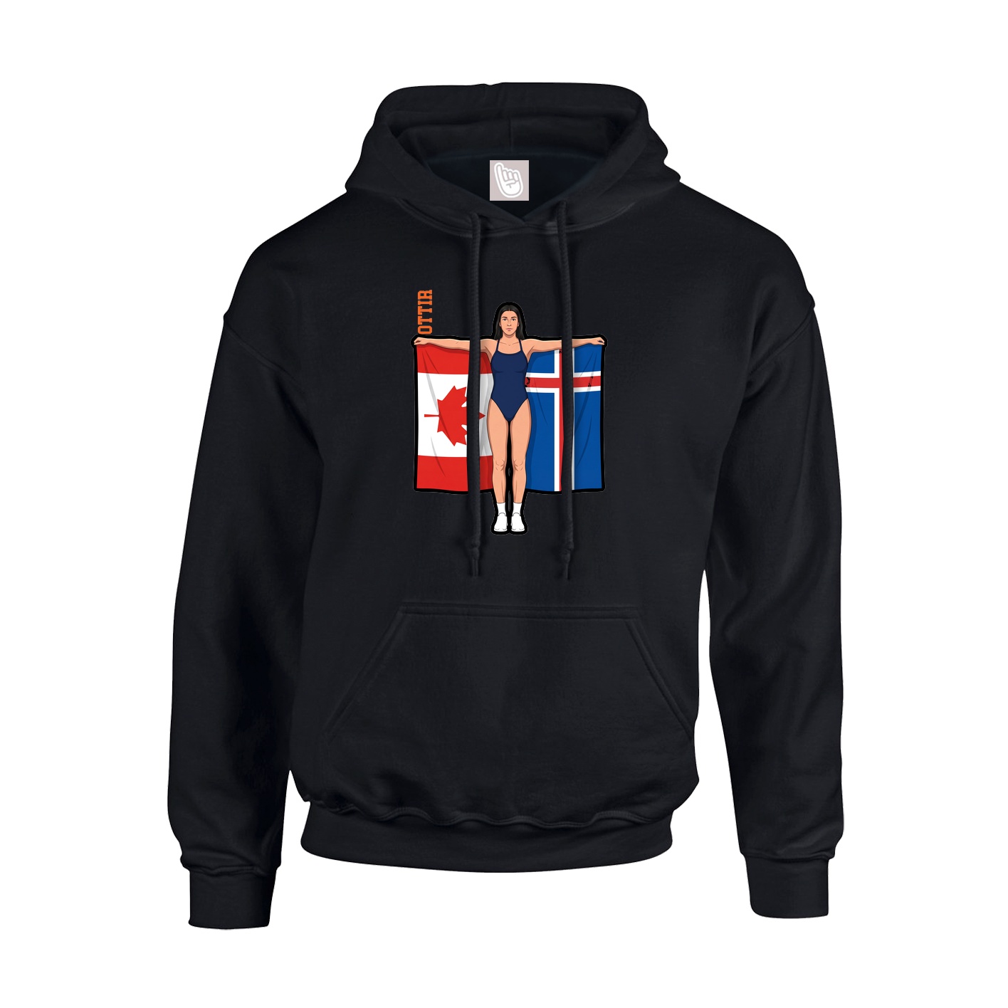 Youth Hoodie — Name Vertical in Black