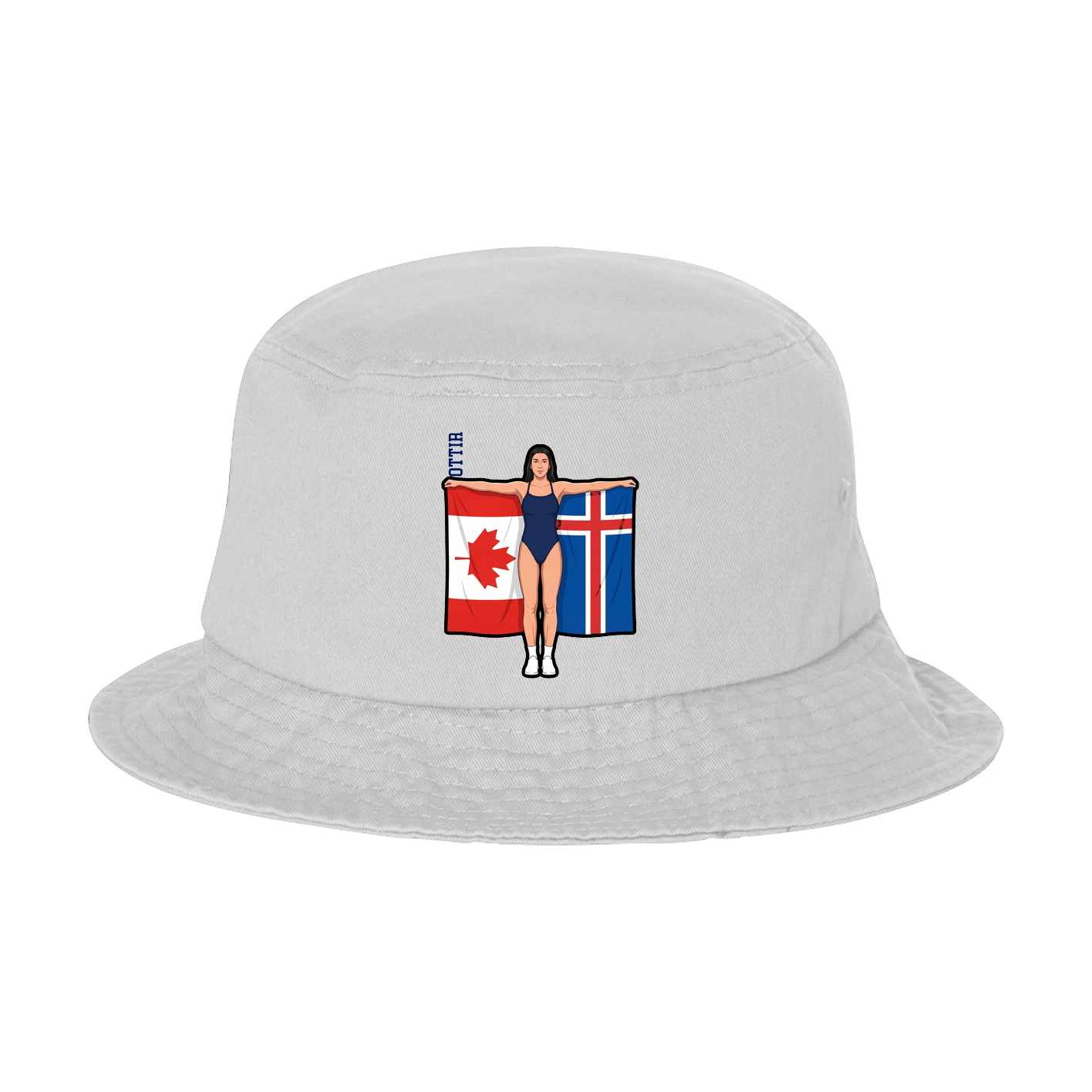 Bucket Cap — Name Vertical in White