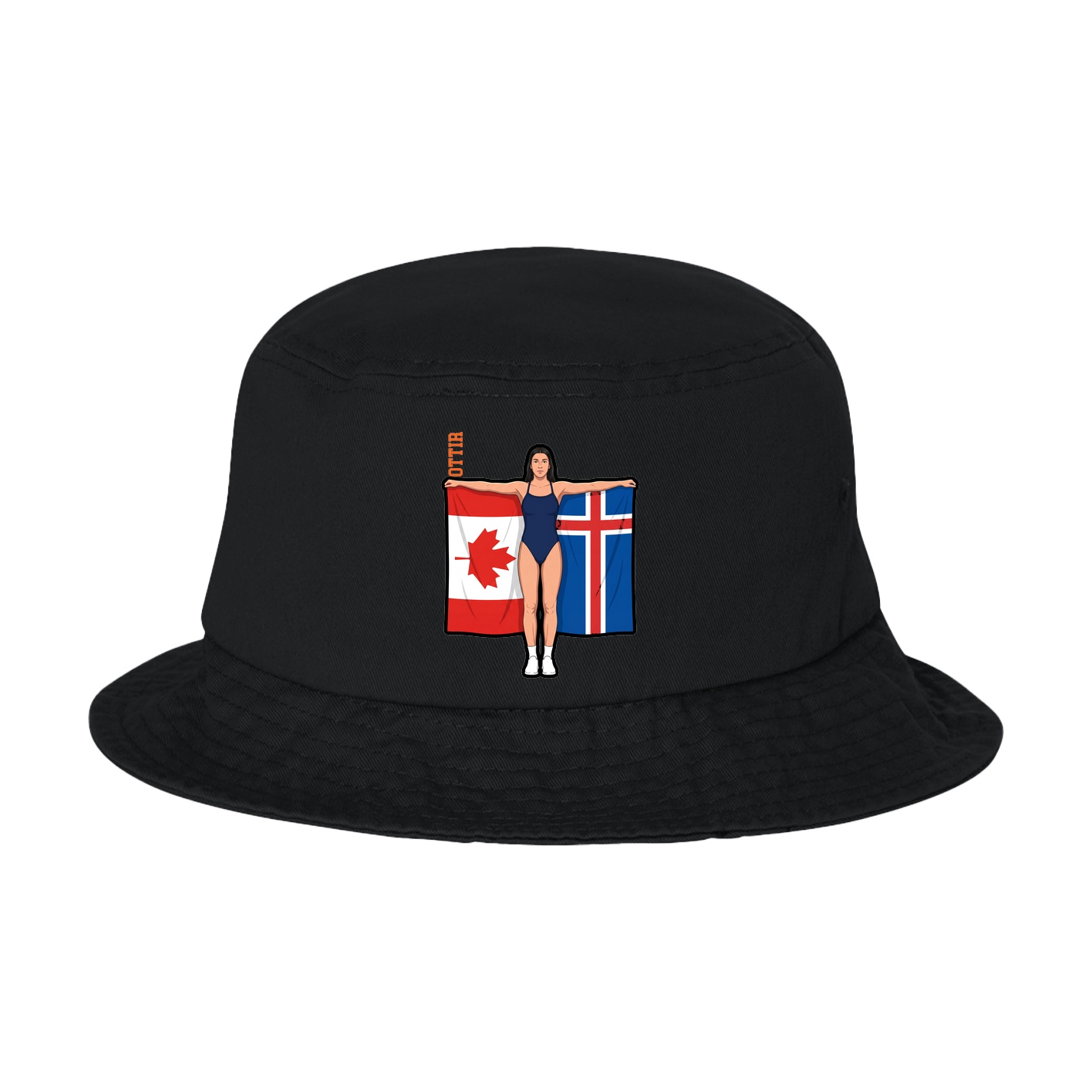 Bucket Cap — Name Vertical in Black
