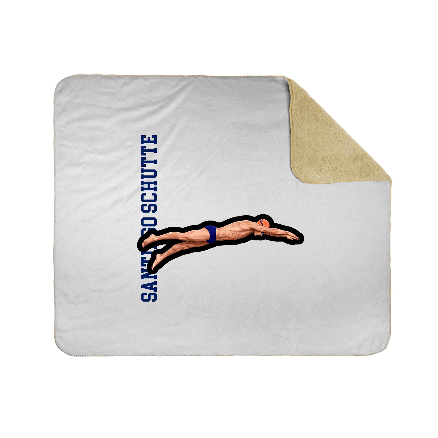 Throw Blanket — Name Vertical in White