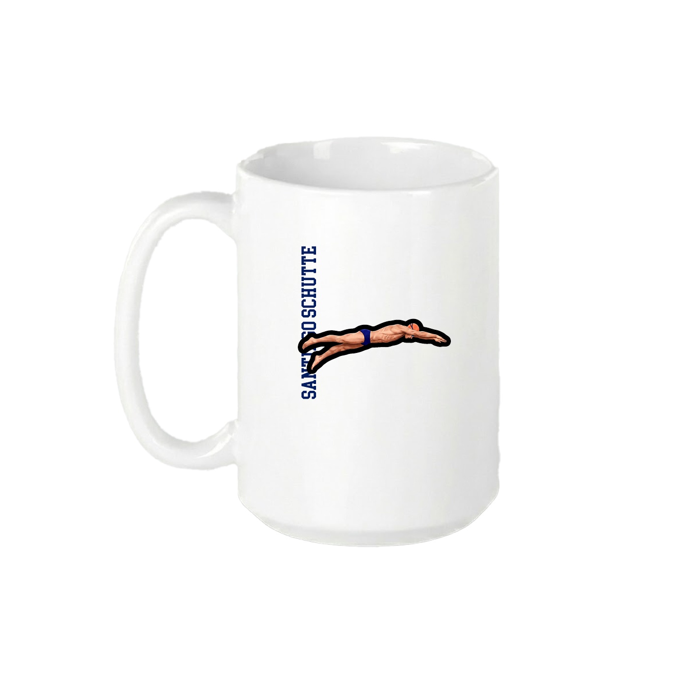 15oz Coffee Mug — Name Vertical in White