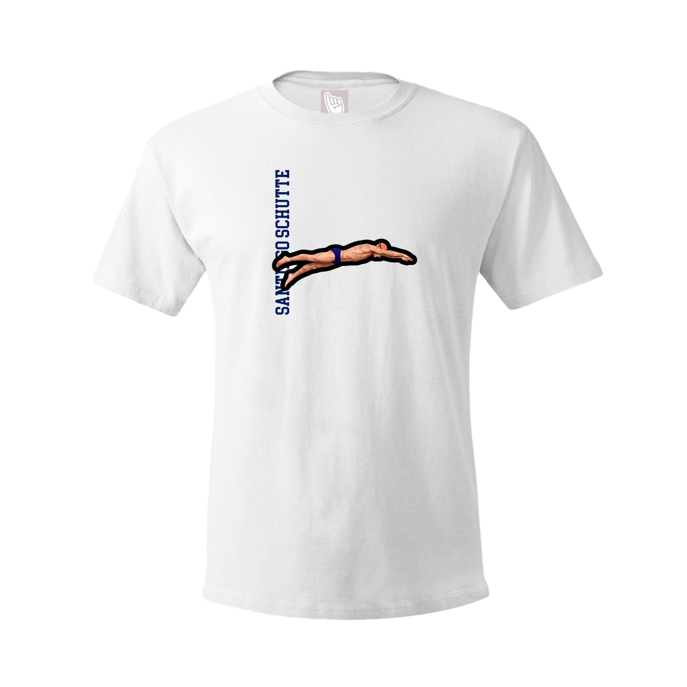 Tee — Name Vertical in White