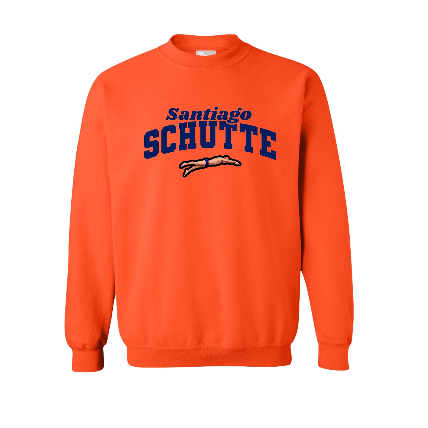 Fleece Crew — Signature Arch in Orange