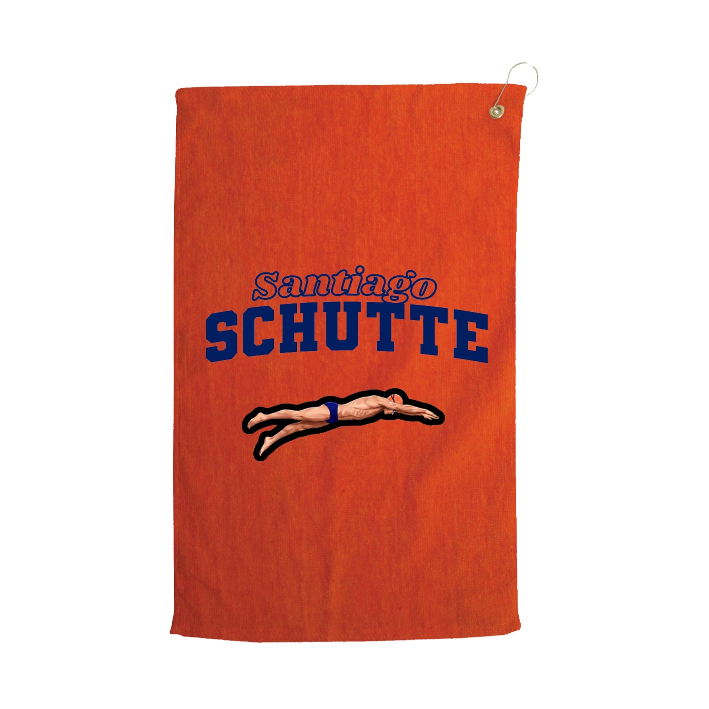 Golf Towel — Name Arch in Orange