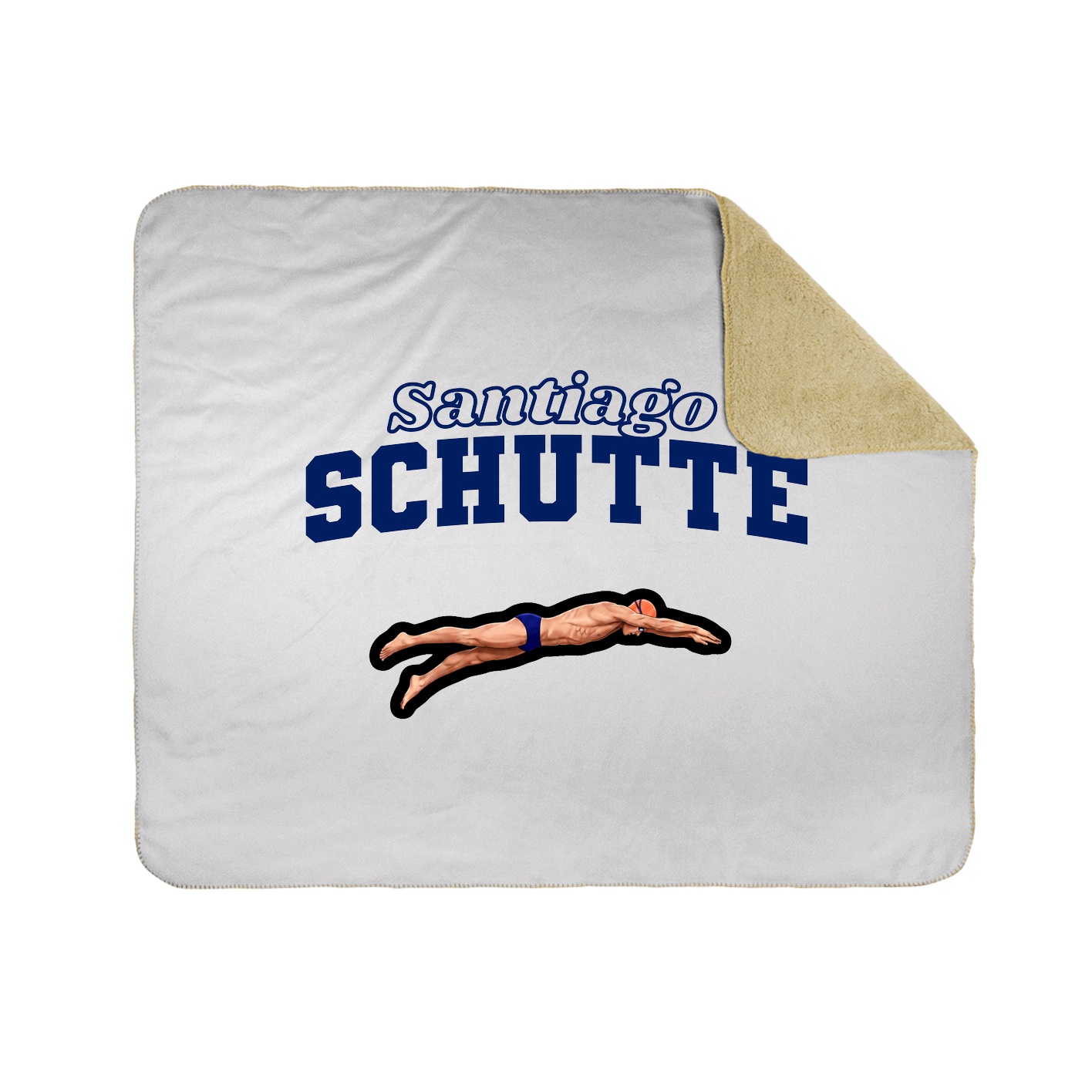 Throw Blanket — Name Arch in White