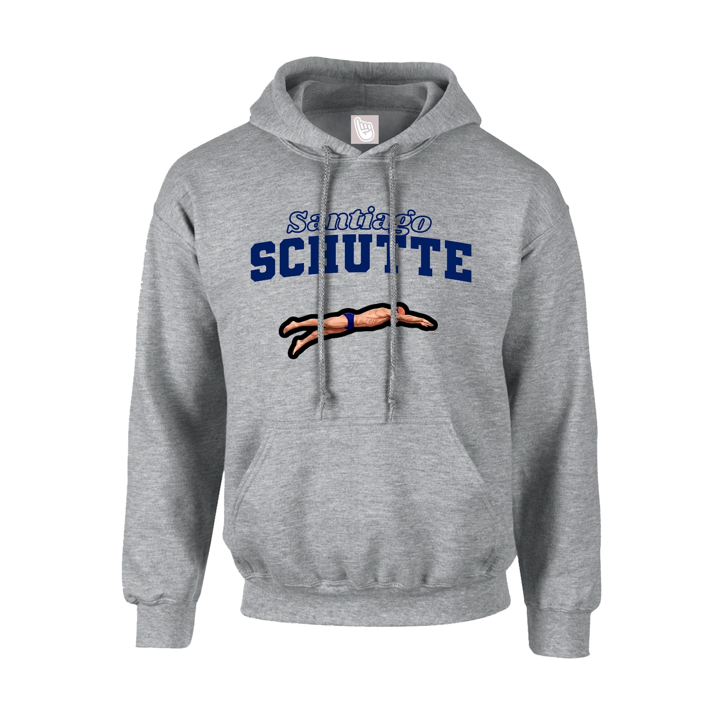 Youth Hoodie — Name Arch in Grey