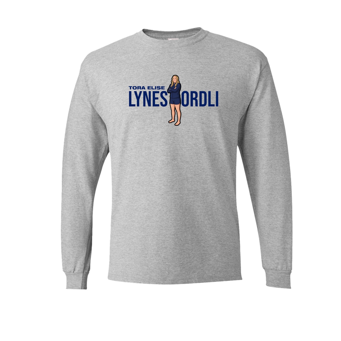 Long Sleeve Tee — Player Name in Grey