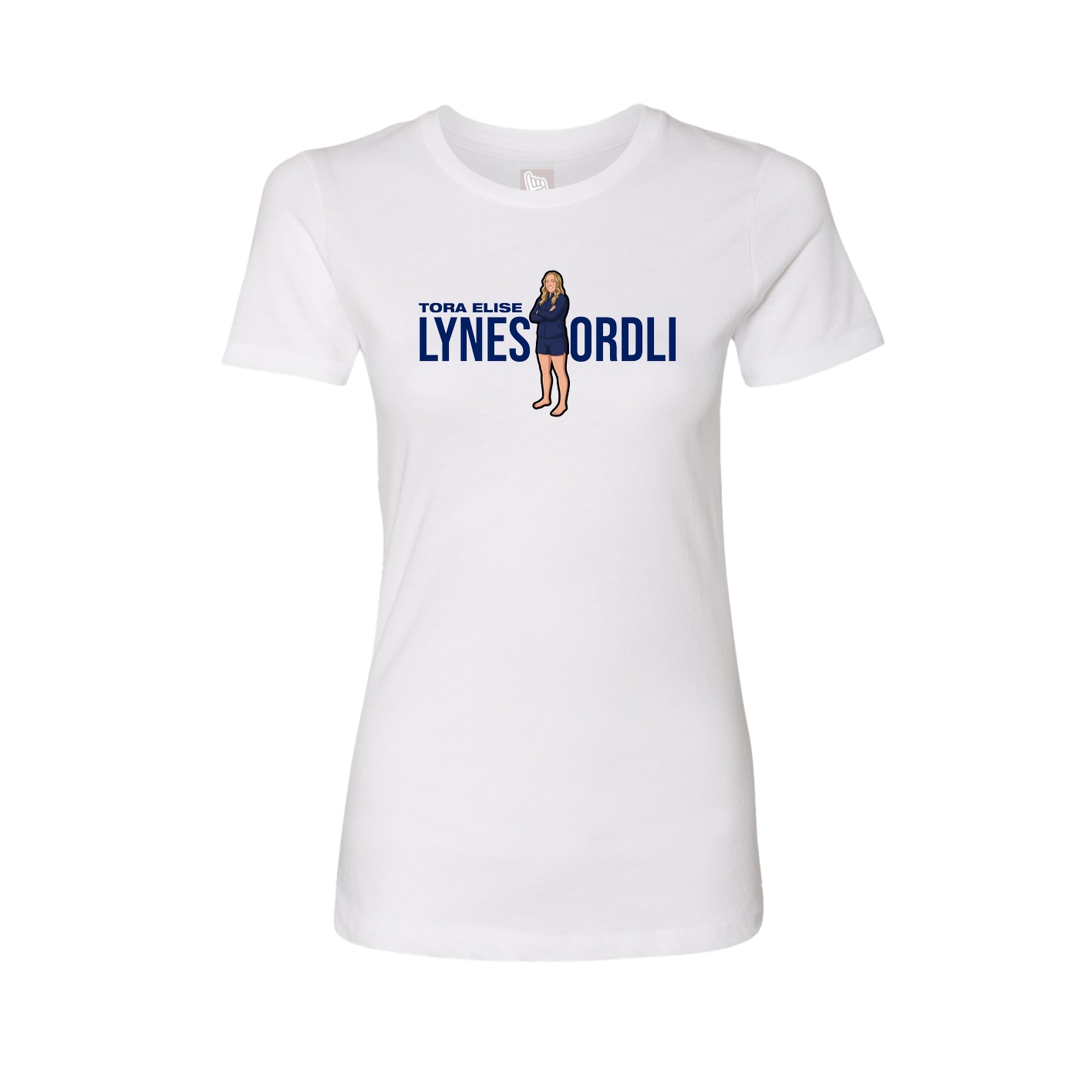 Fitted Women's Tee — Player Name in White
