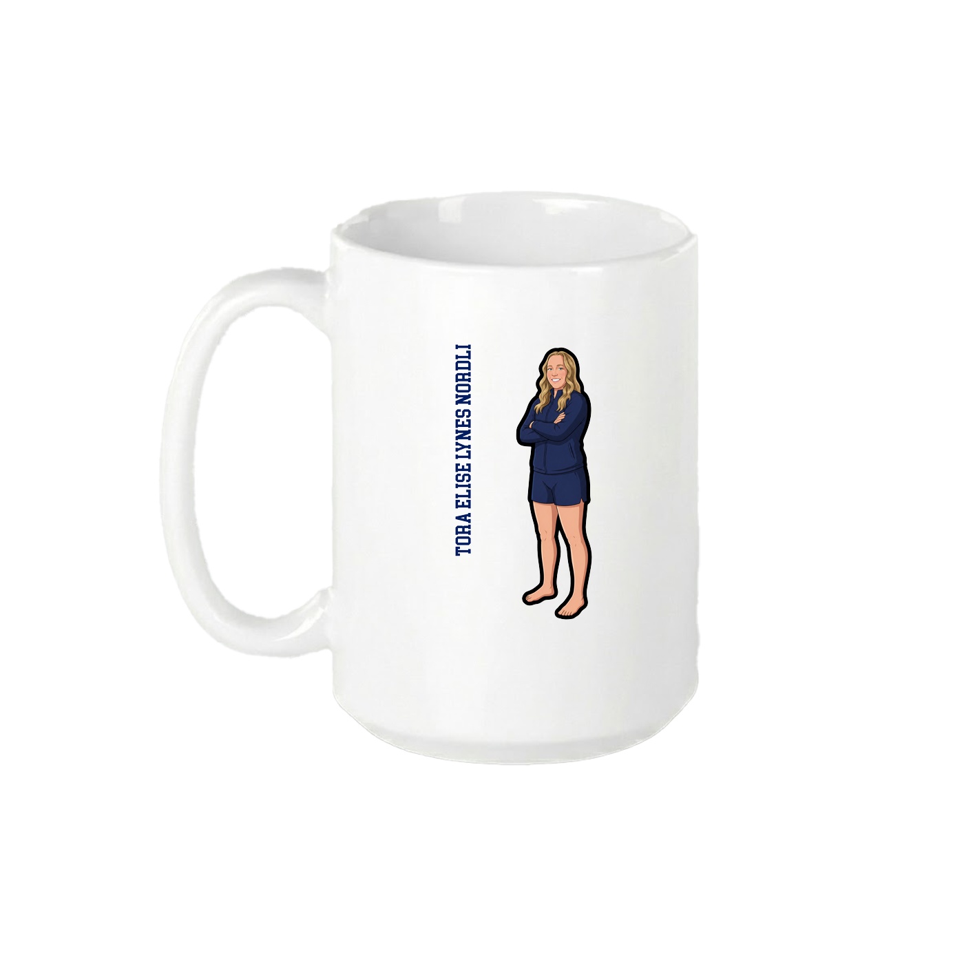 15oz Coffee Mug — Name Vertical in White
