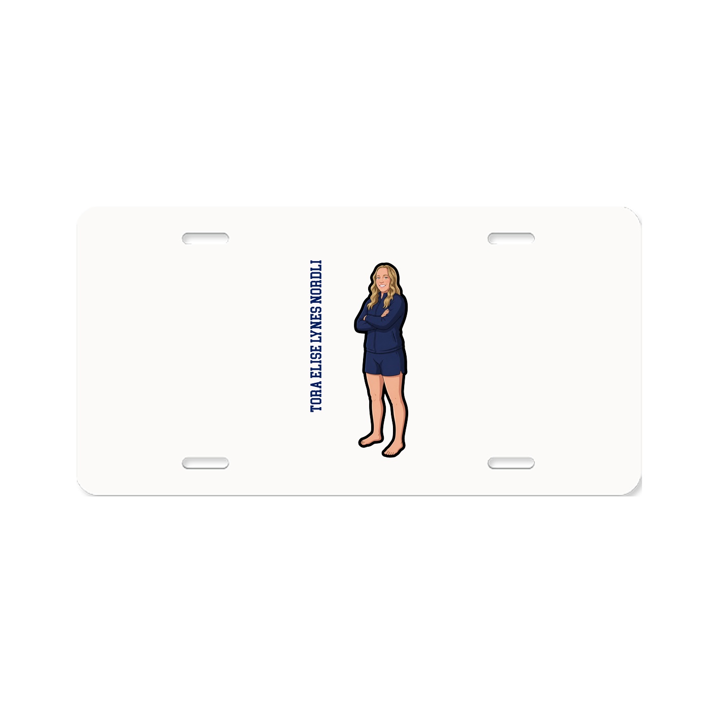 License Plate — Name Vertical in Classic