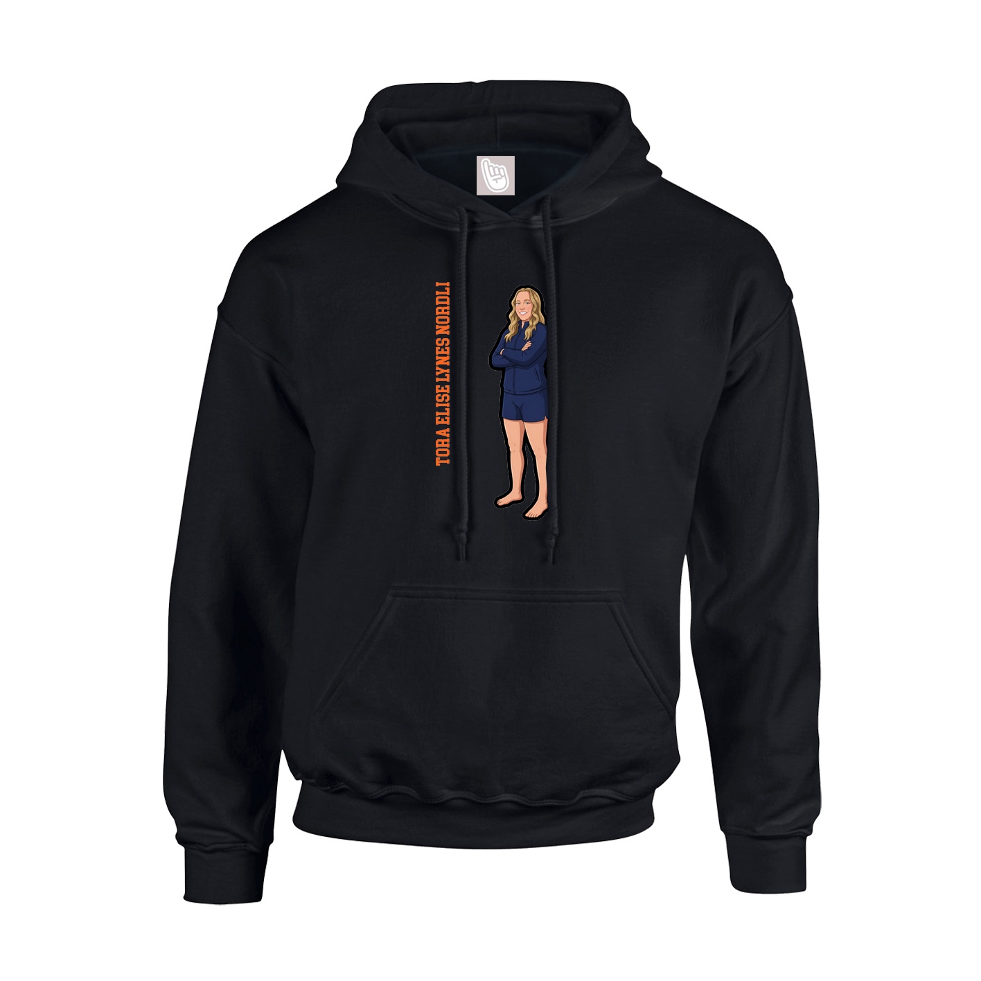 Hoodie — Name Vertical in Black