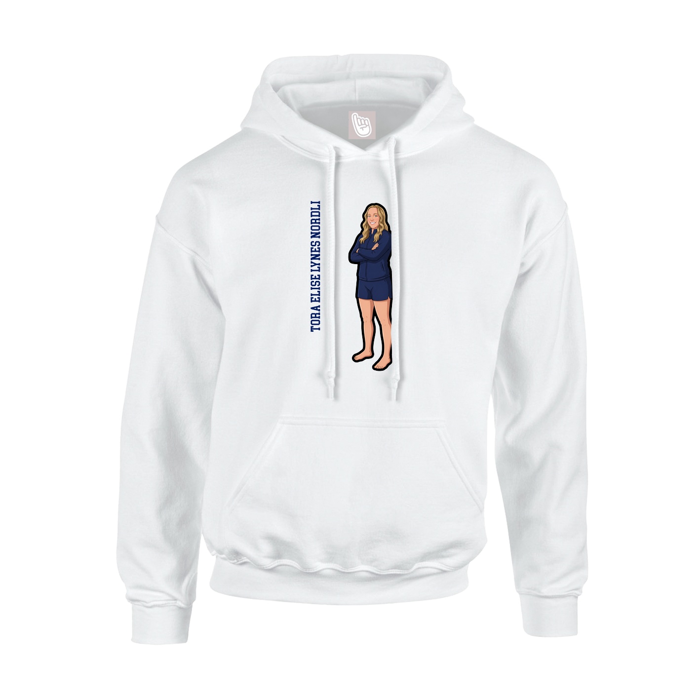 Youth Hoodie — Name Vertical in White