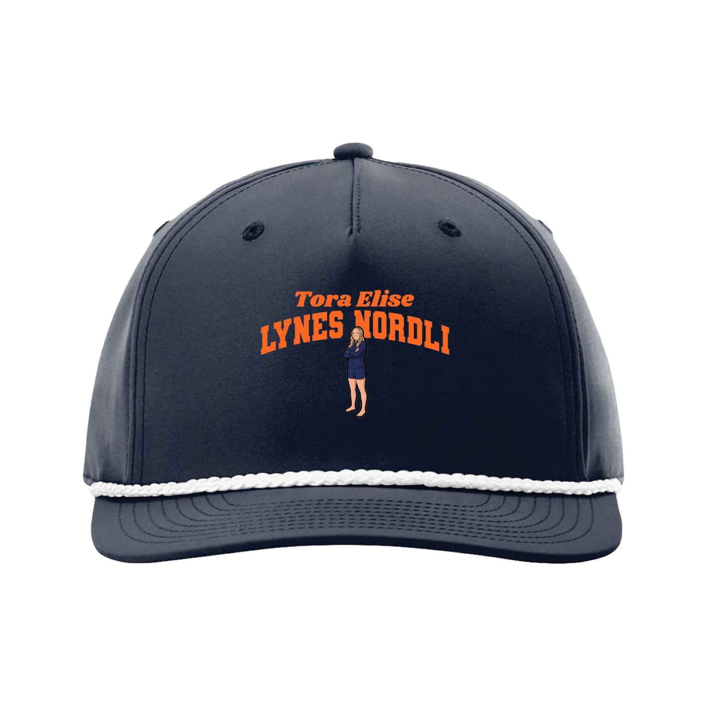 Five-Panel Classic Rope Cap — Signature Arch in Navy