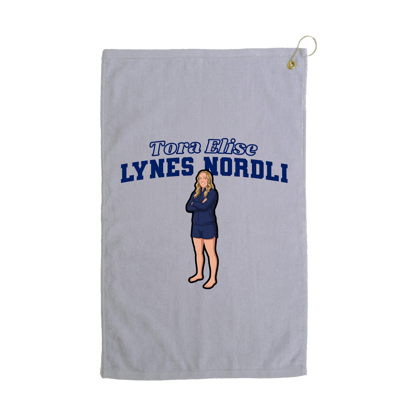 Golf Towel — Name Arch in Grey
