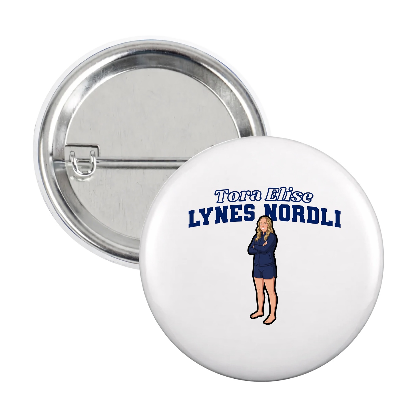 Game Day Button — Name Arch in White