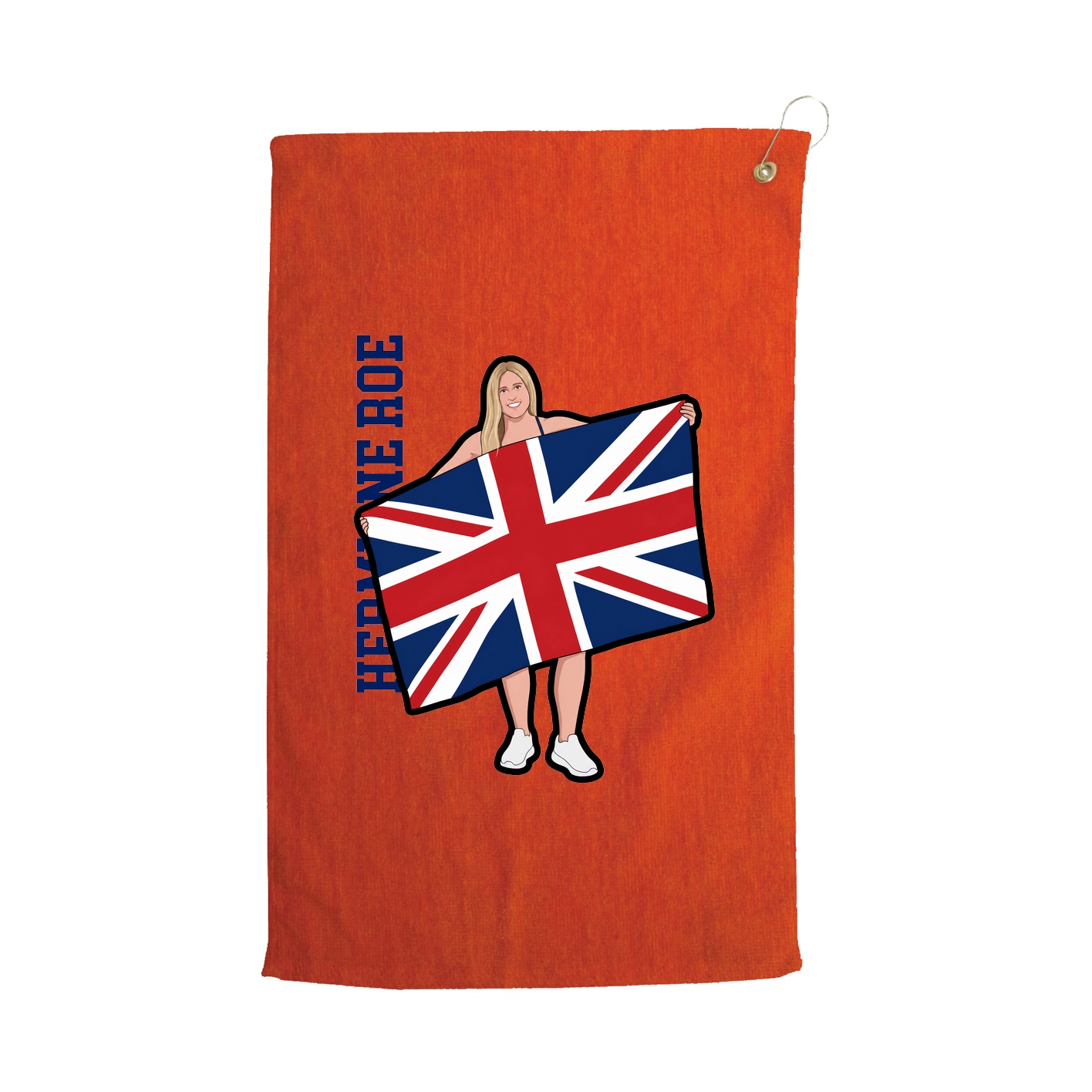 Golf Towel — Name Vertical in Orange