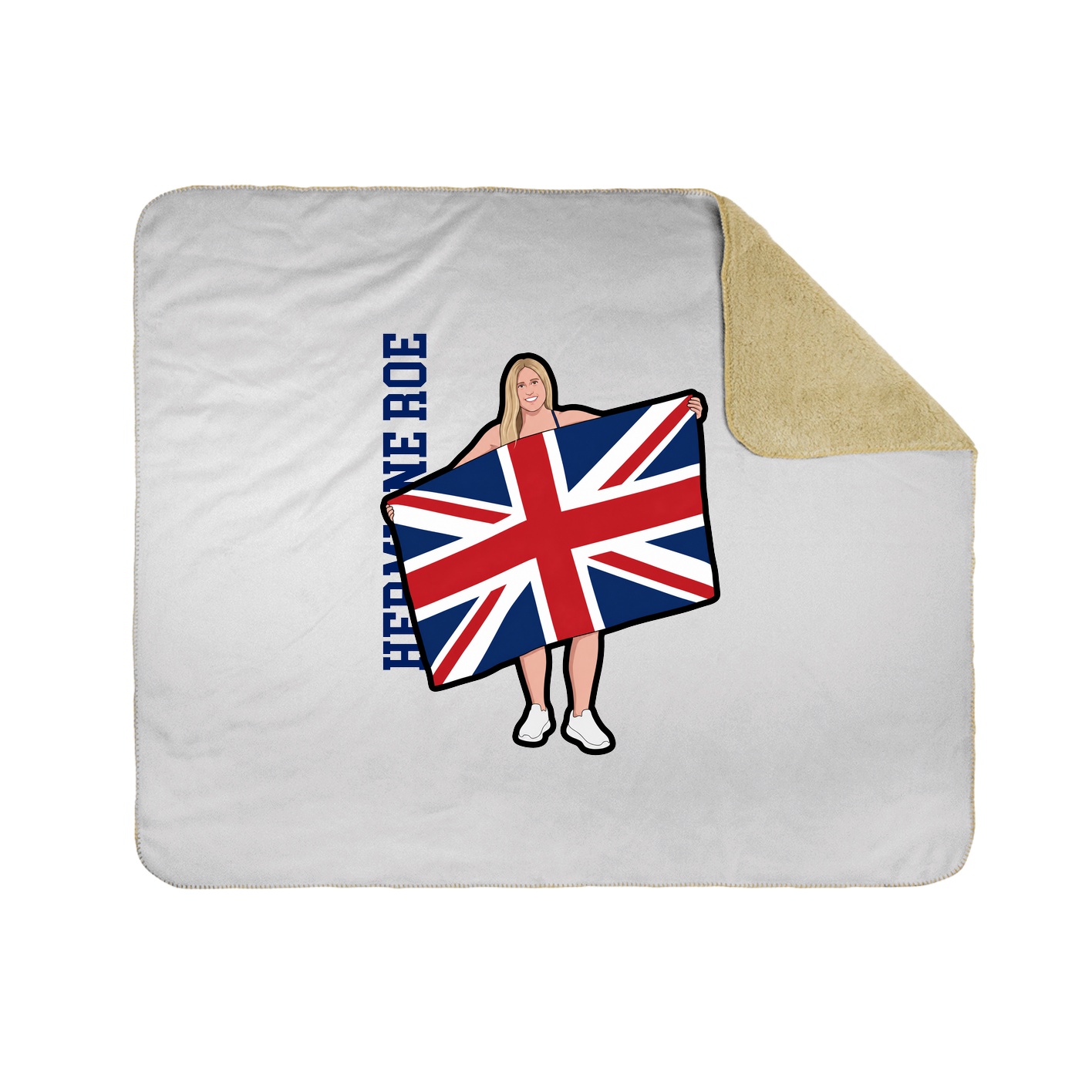Throw Blanket — Name Vertical in White