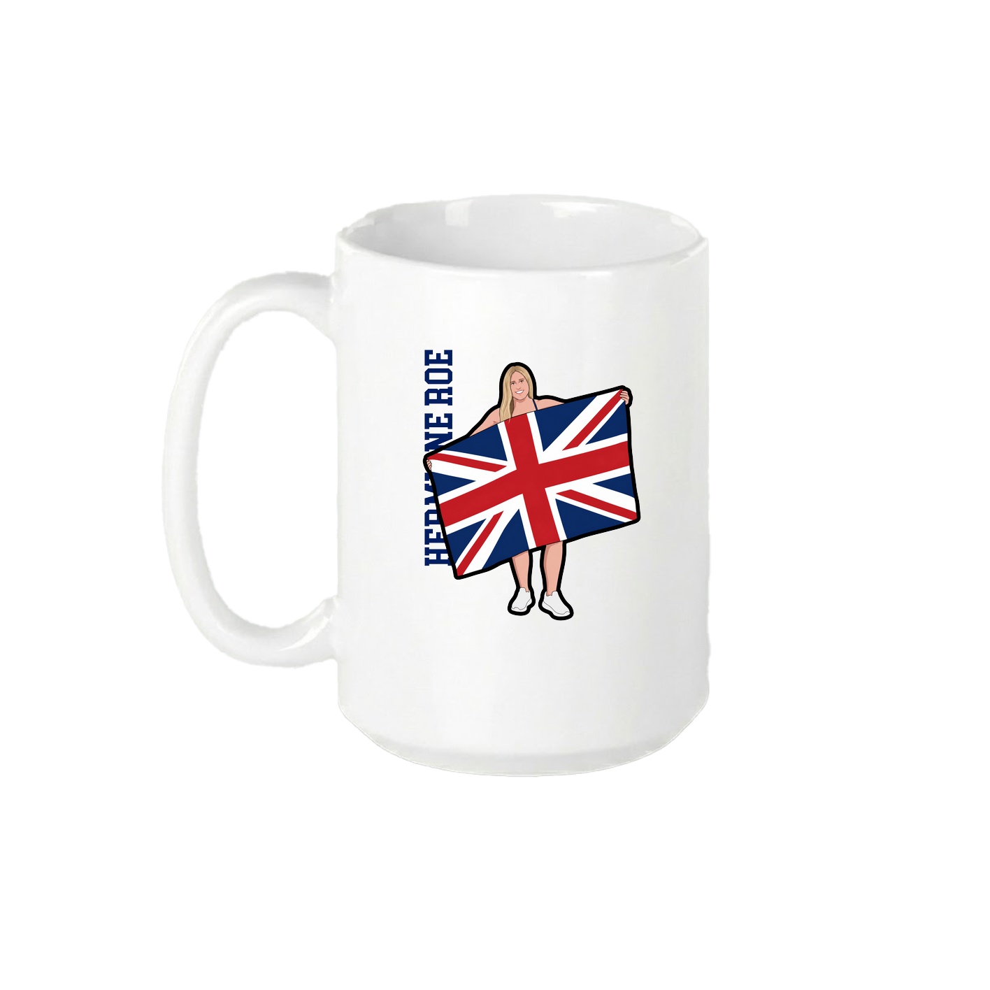 15oz Coffee Mug — Name Vertical in White