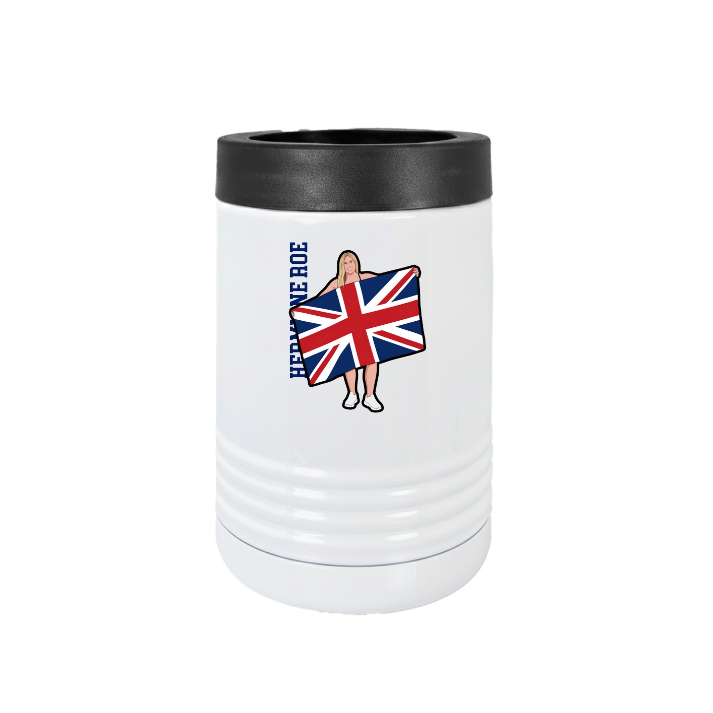 Beverage Holder — Name Vertical in White