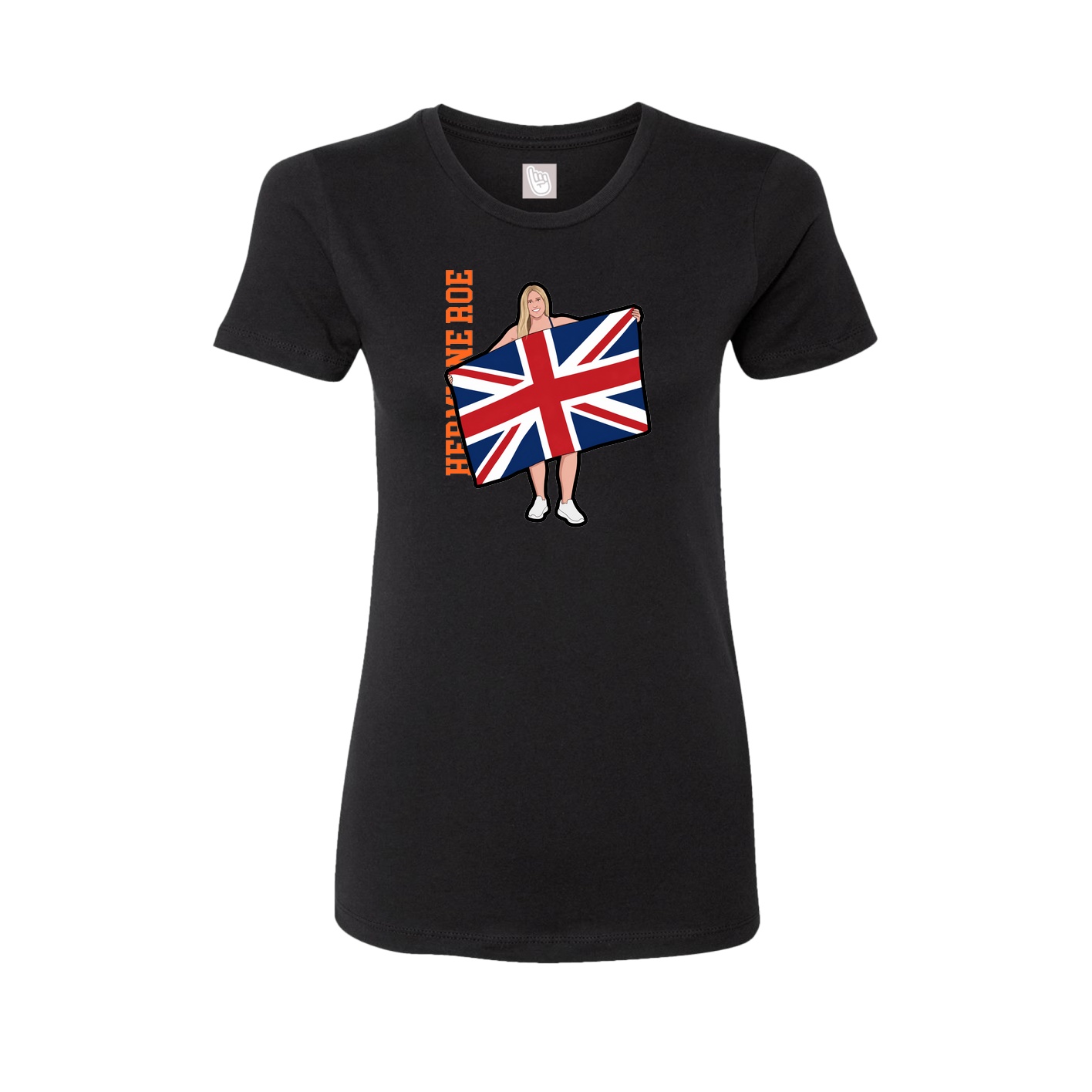 Fitted Women's Tee — Name Vertical in Black