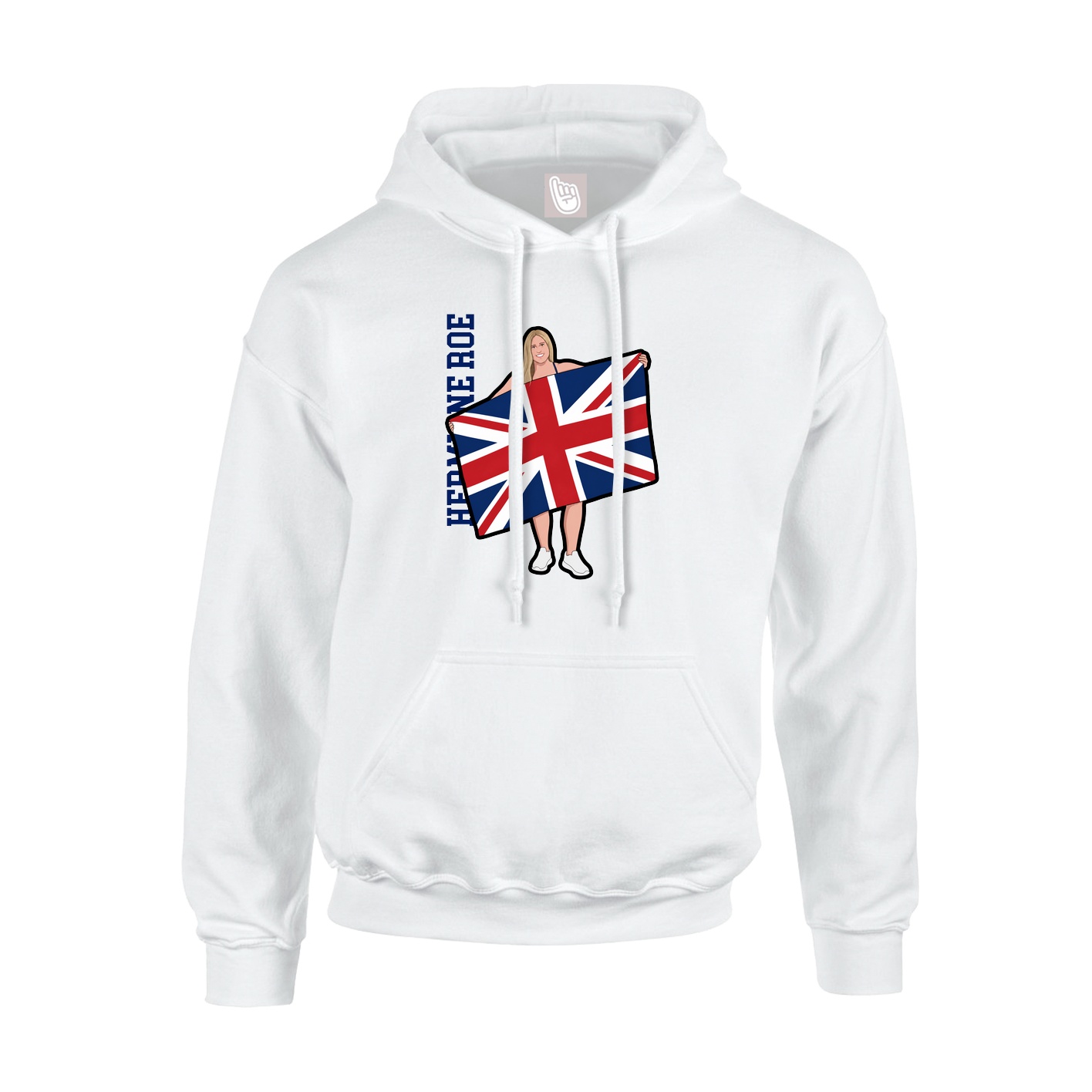 Youth Hoodie — Name Vertical in White