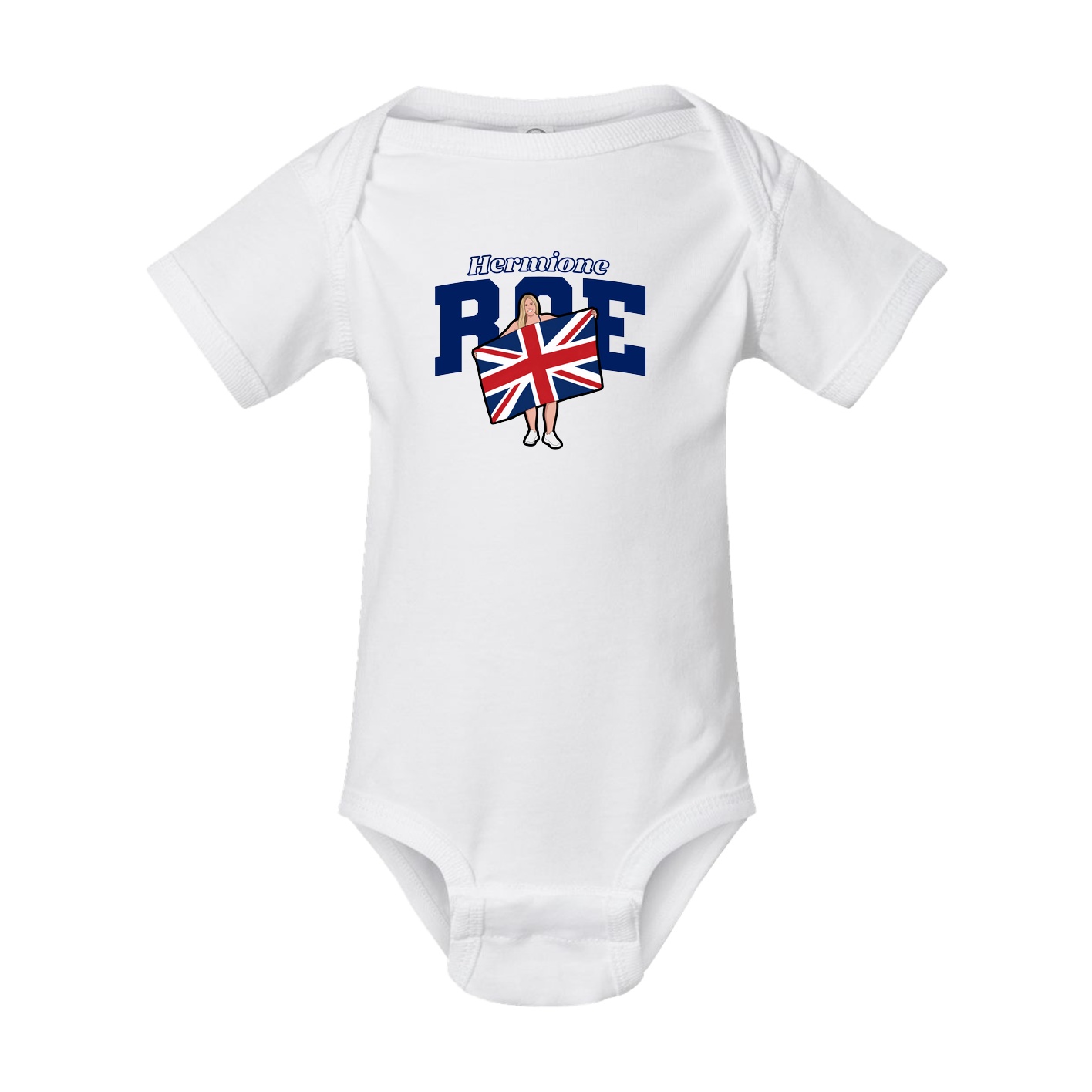 Baby Onesie — Name Arch in White