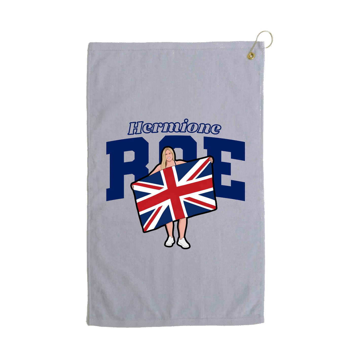 Golf Towel — Name Arch in Grey