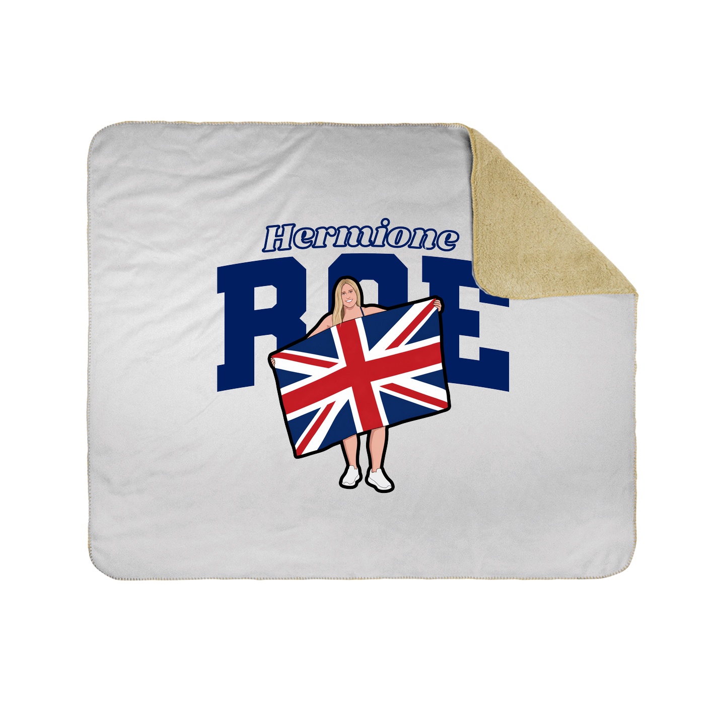 Throw Blanket — Name Arch in White