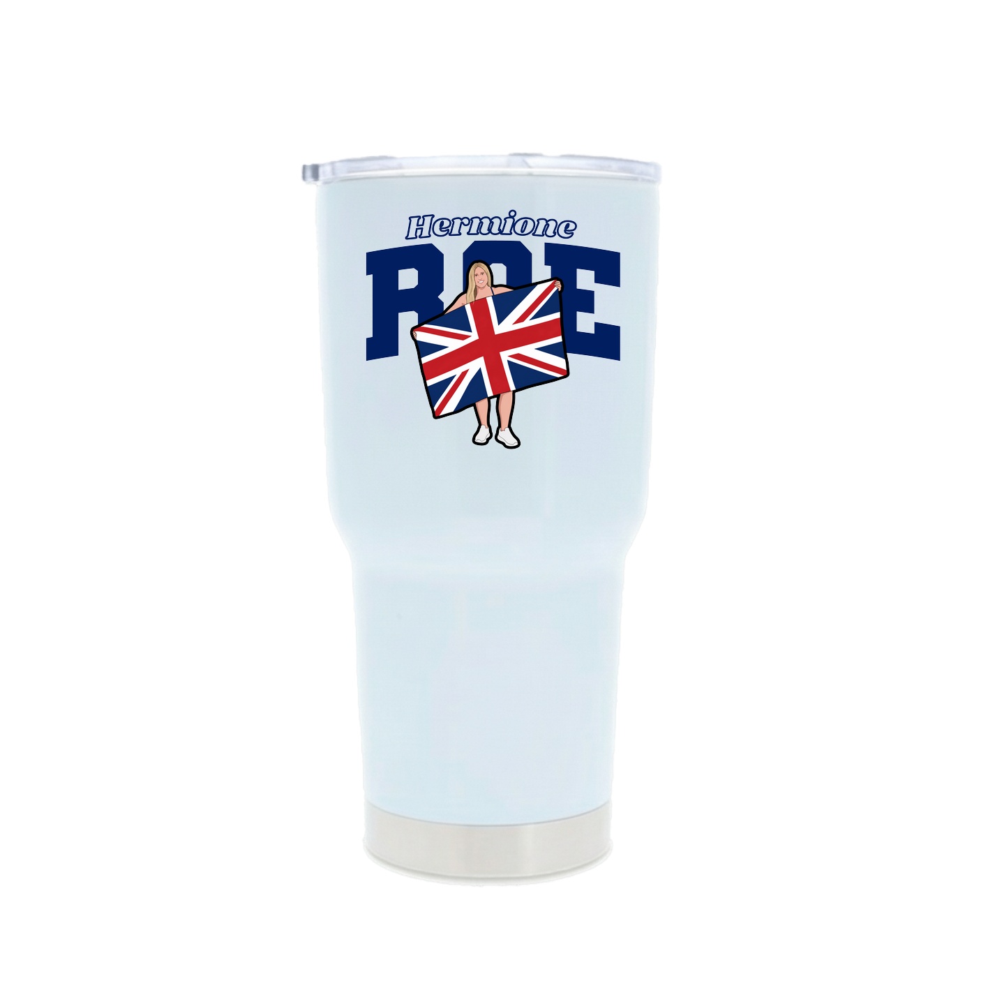 30oz Stainless Steel Tumbler — Name Arch in White
