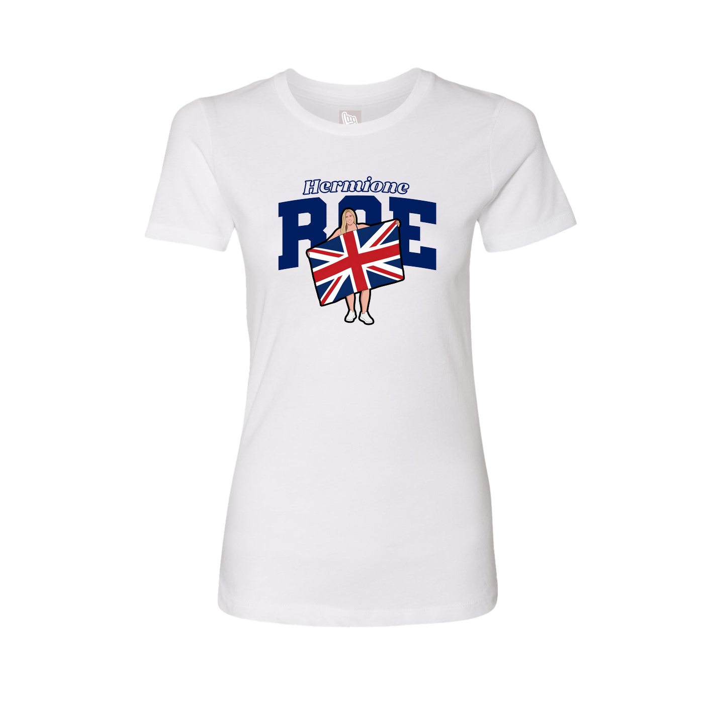 Fitted Women's Tee — Name Arch in White