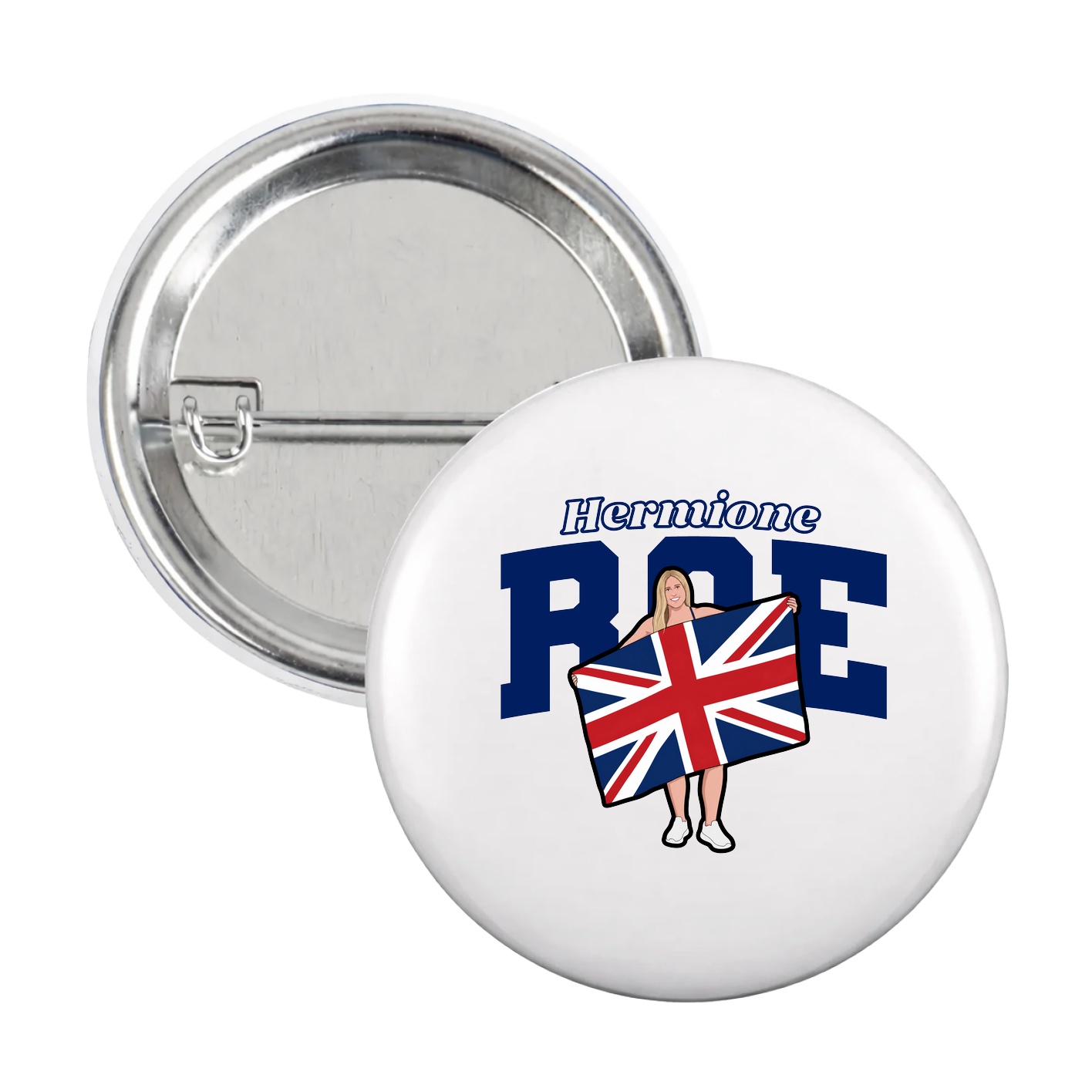 Game Day Button — Name Arch in White