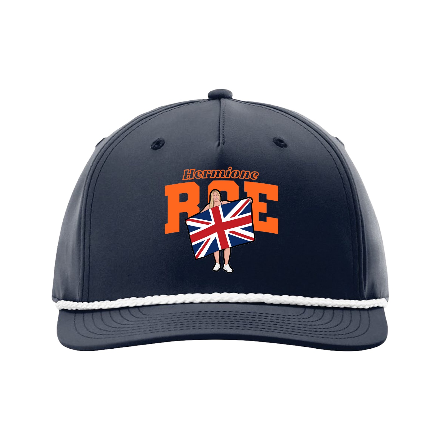 Five-Panel Classic Rope Cap — Name Arch in Navy