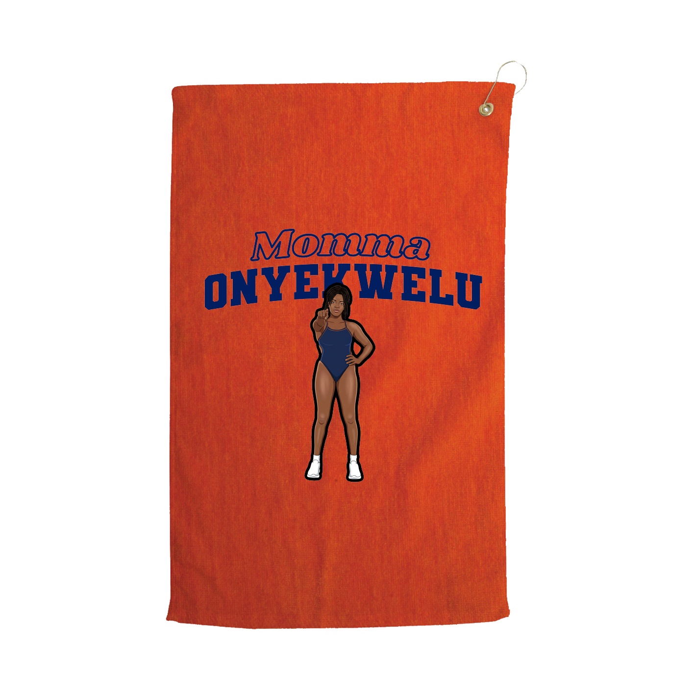 Golf Towel — Mothers Day Block in Orange