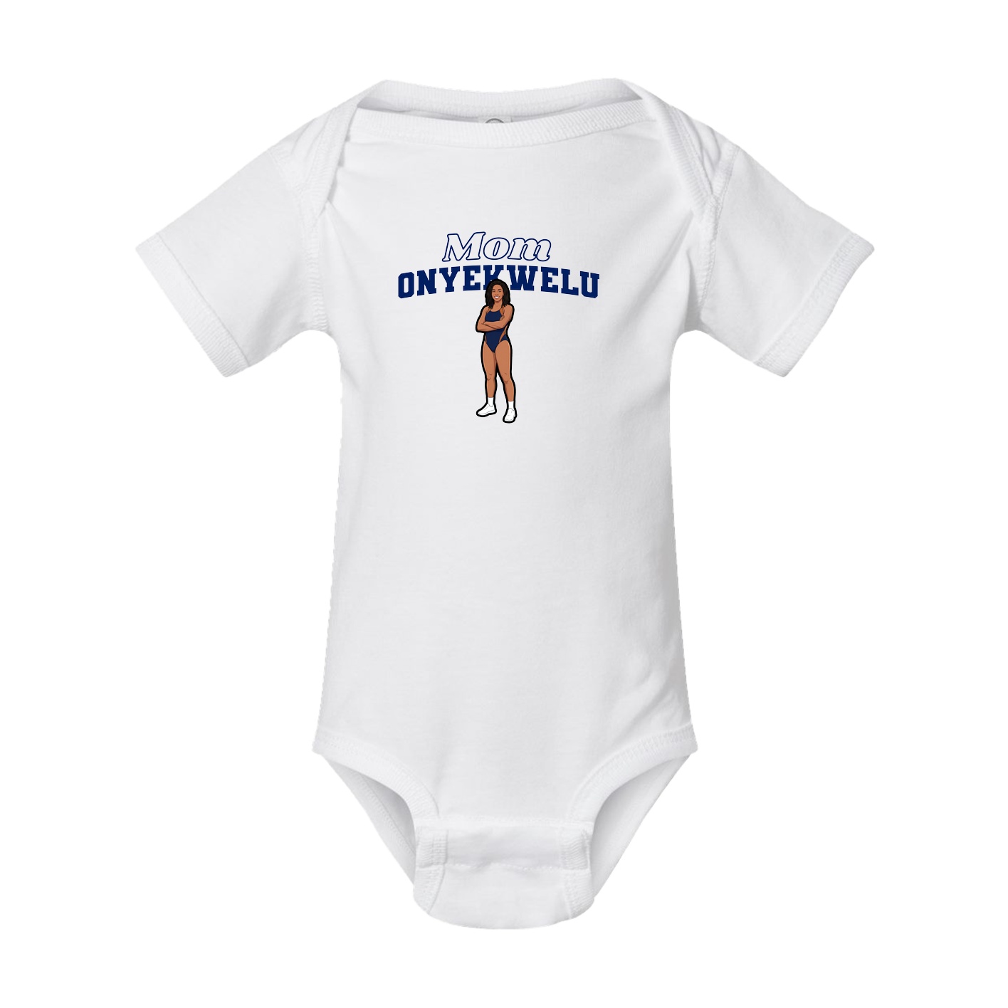 Baby Onesie — Mothers Day Block in White
