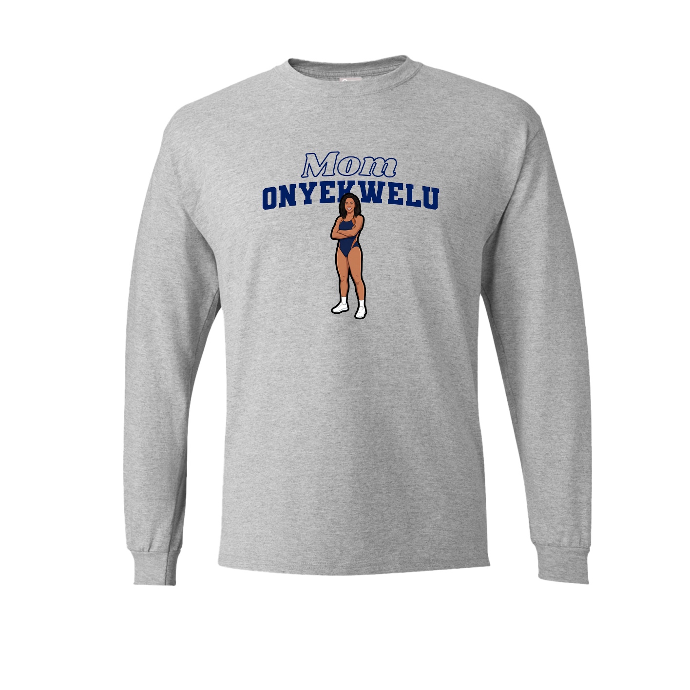 Long Sleeve Tee — Mothers Day Block in Grey