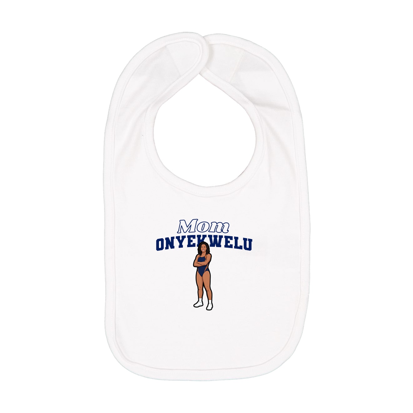 Infant Bib — Mothers Day Block in White