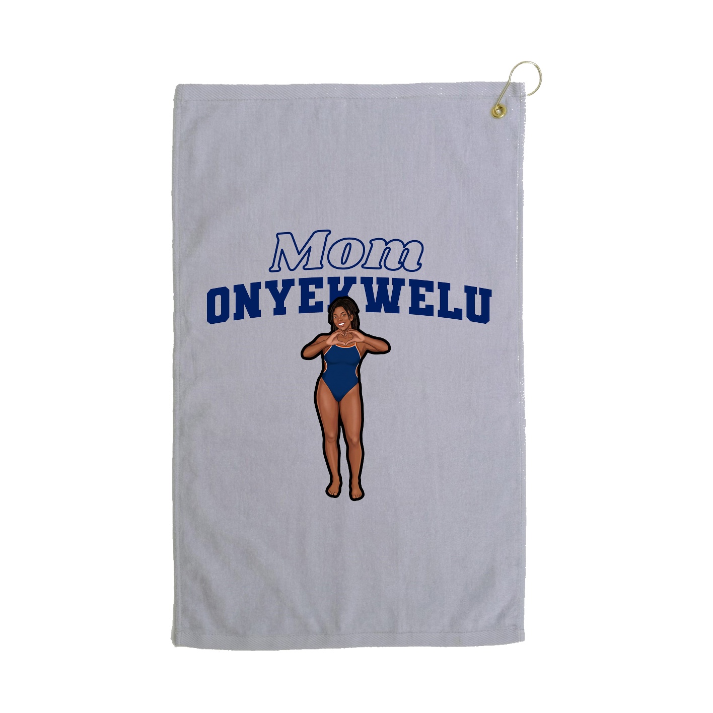 Golf Towel — Mothers Day Block in Grey