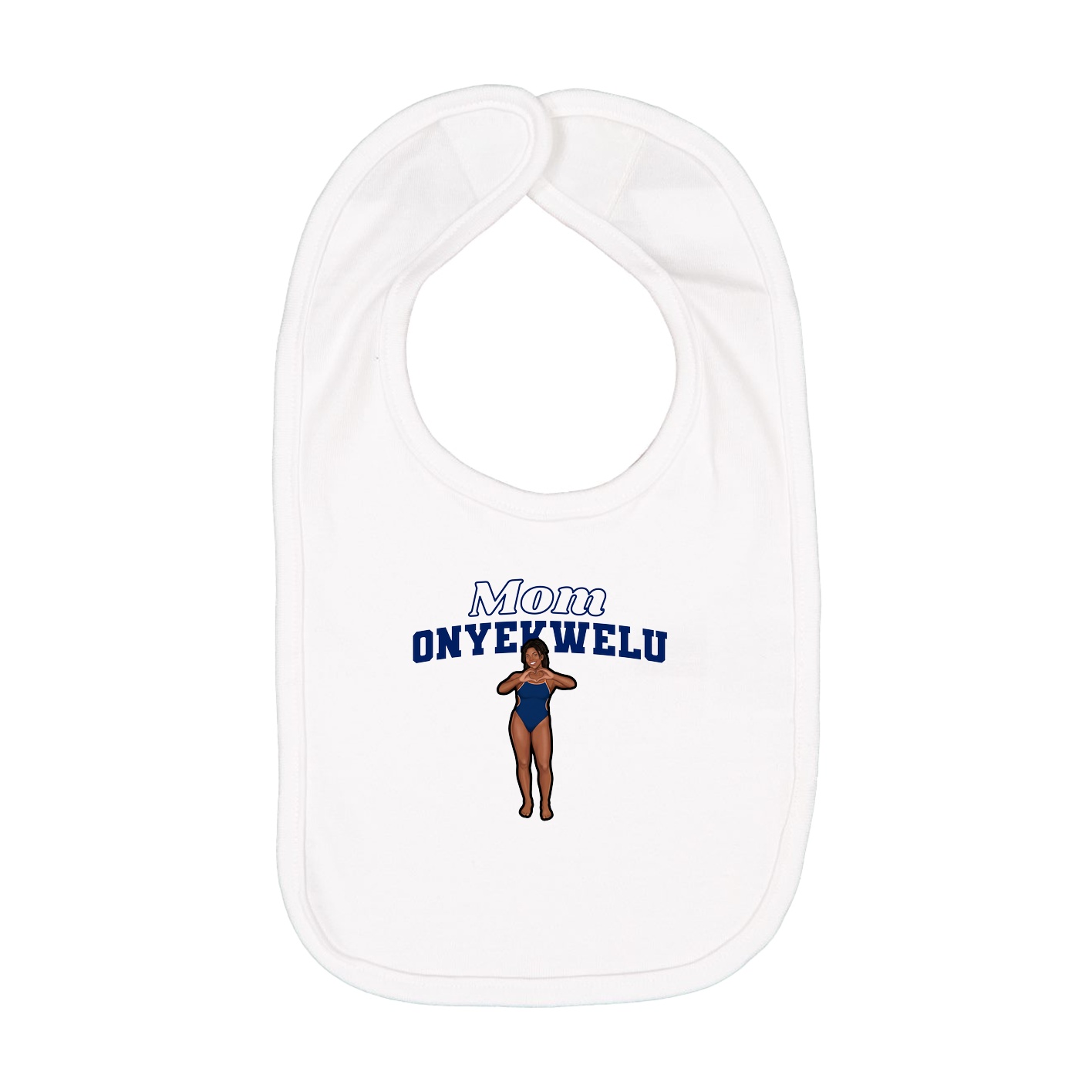Infant Bib — Mothers Day Block in White