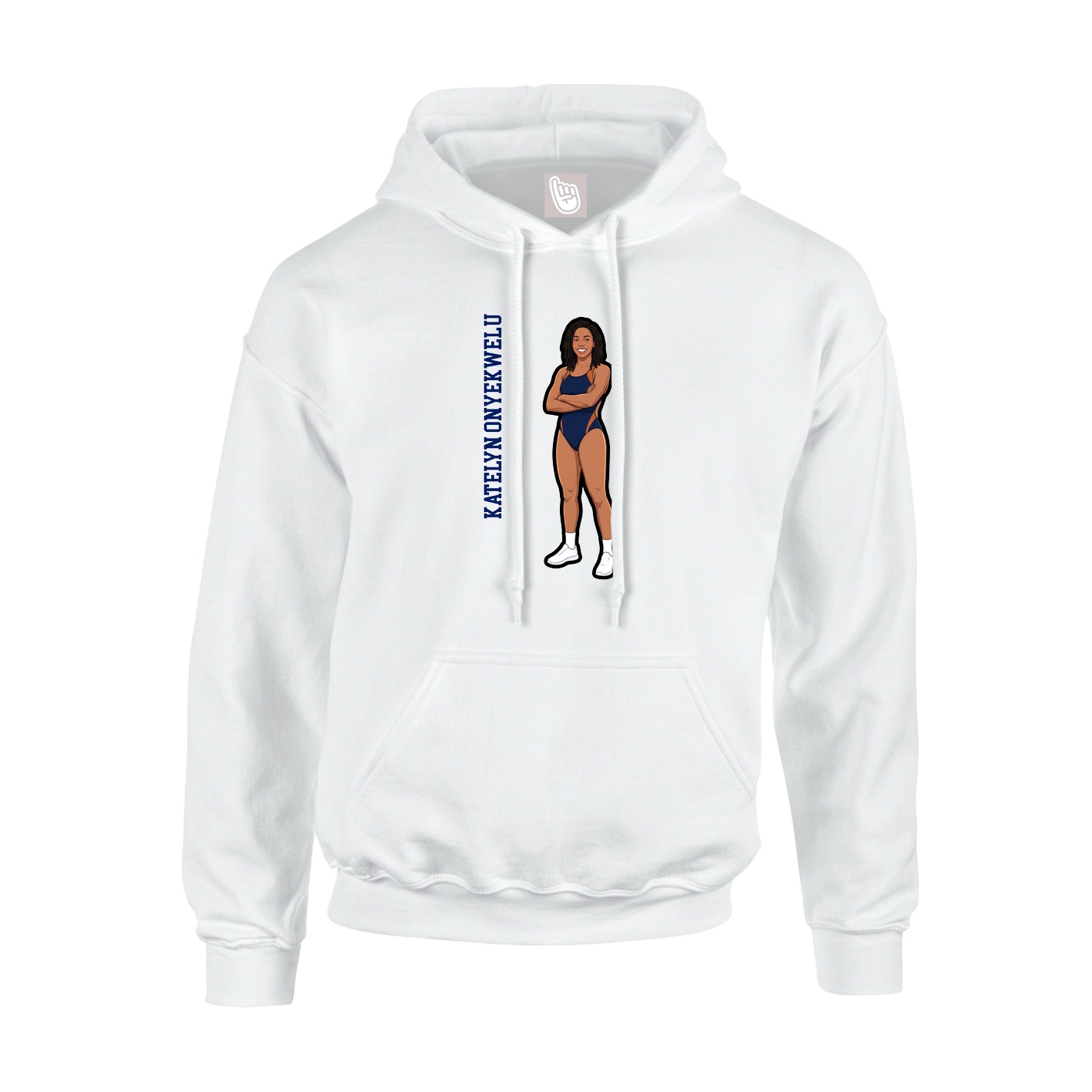 Youth Hoodie — Name Vertical in White