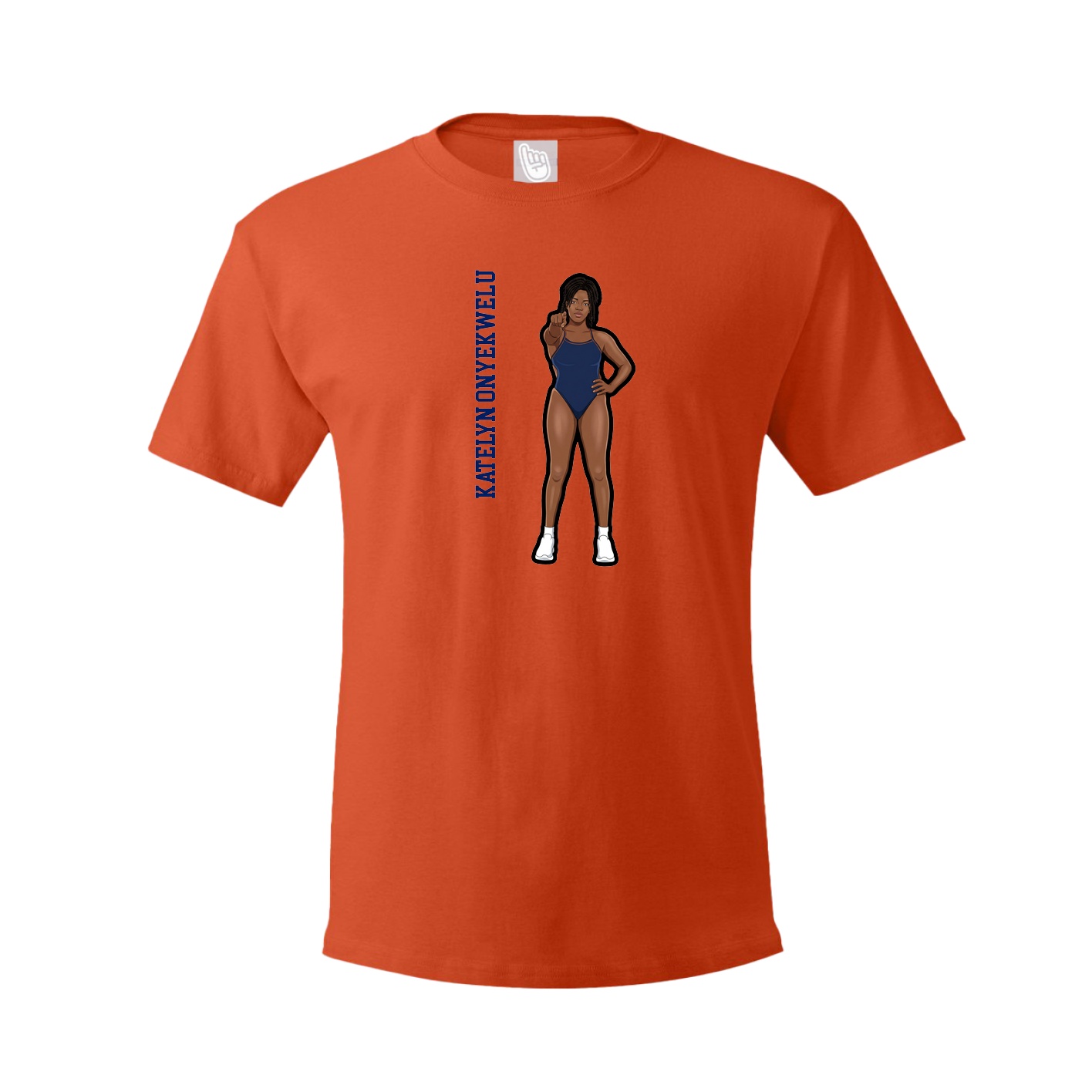 Tee — Name Vertical in Orange