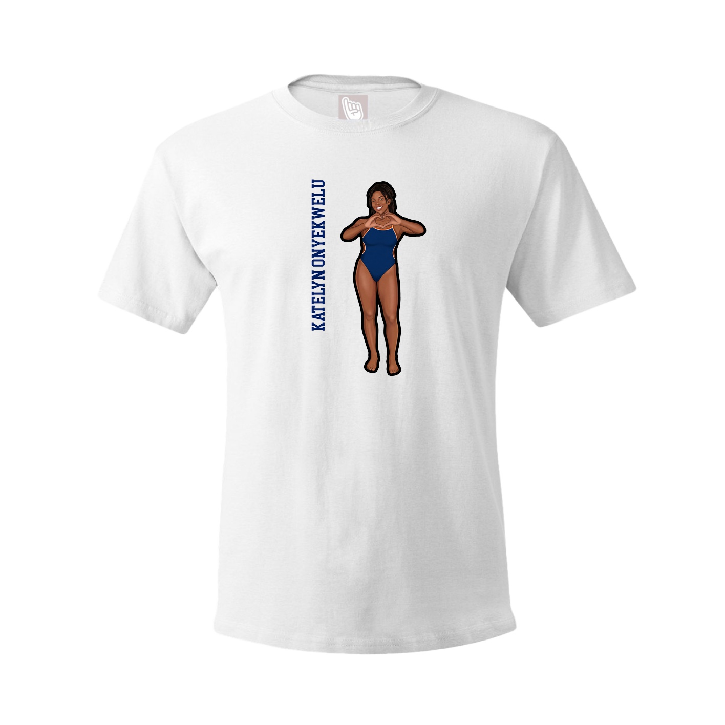 Youth Tee — Name Vertical in White