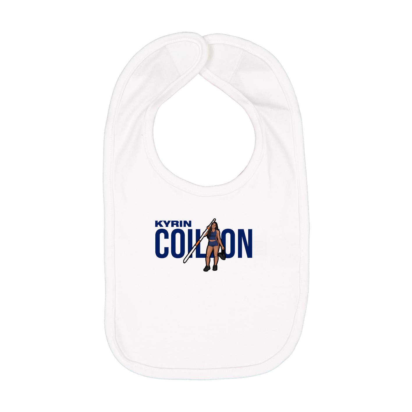 Infant Bib — Player Name in White