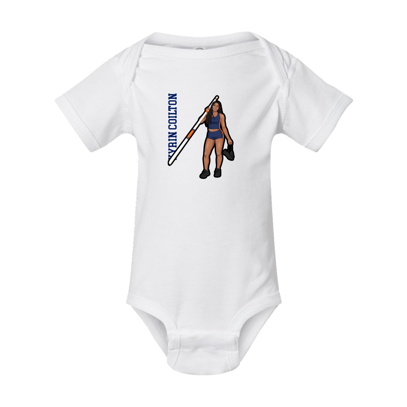 Baby Onesie — Name Vertical in White