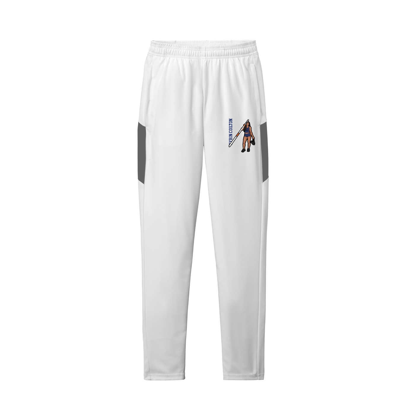 Team Travel Pant — Name Vertical in White/Grey