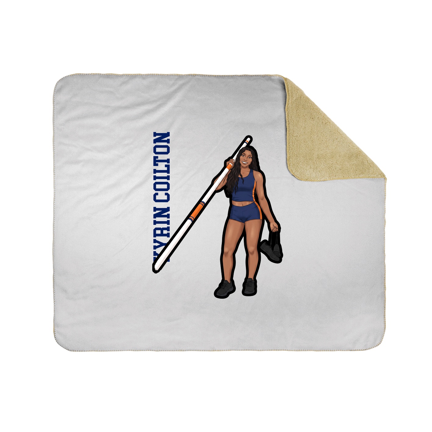 Throw Blanket — Name Vertical in White